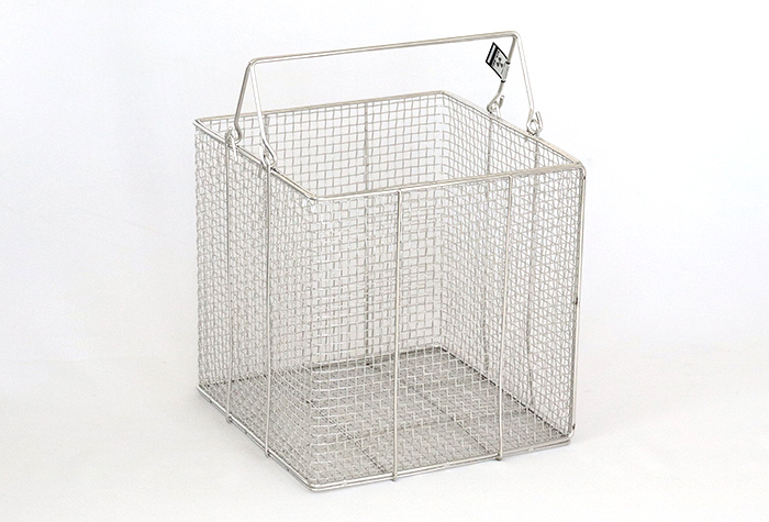 こかこか品 4-098-04 ステンレス角型洗浄カゴ 中 200×200×200mm SS200 【AXEL