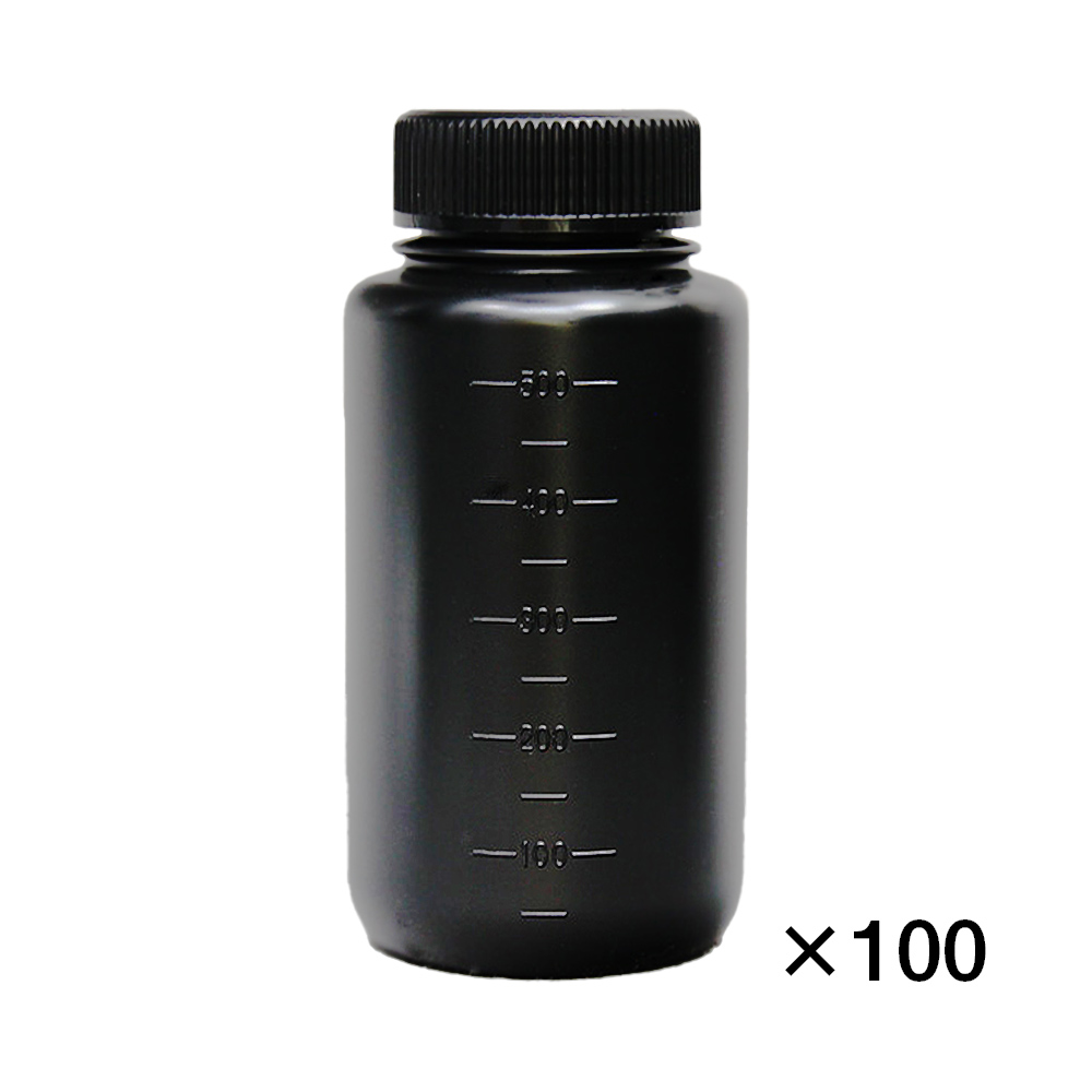 JK-ボトル広口 遮光(黒） 500mL （100本入)滅菌済 | コクゴeネット