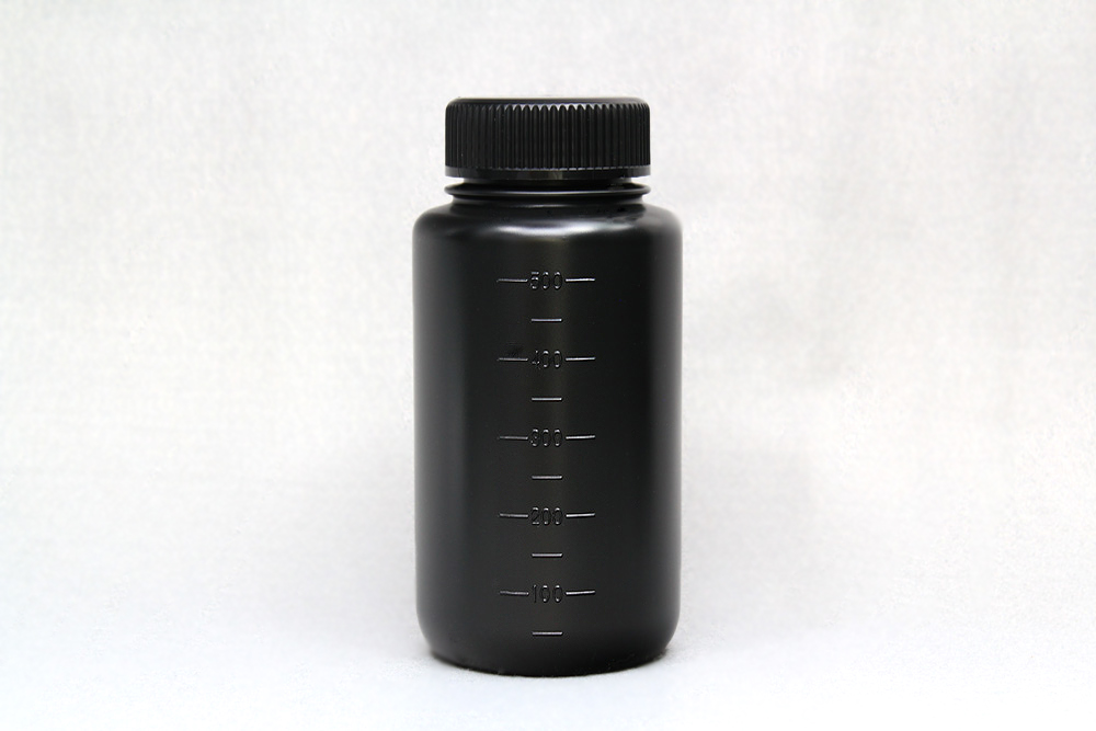 JK-ボトル広口 遮光(黒） 500mL （100本入)