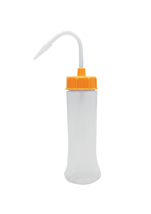 NT洗浄瓶 カラーキャップB-Ⅱ型スリム 200mL オレンジイエロー ＃2