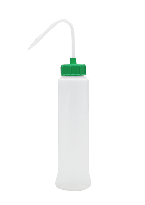 NT洗浄瓶 カラーキャップB-Ⅱ型スリム 400mL ライトグリーン #5