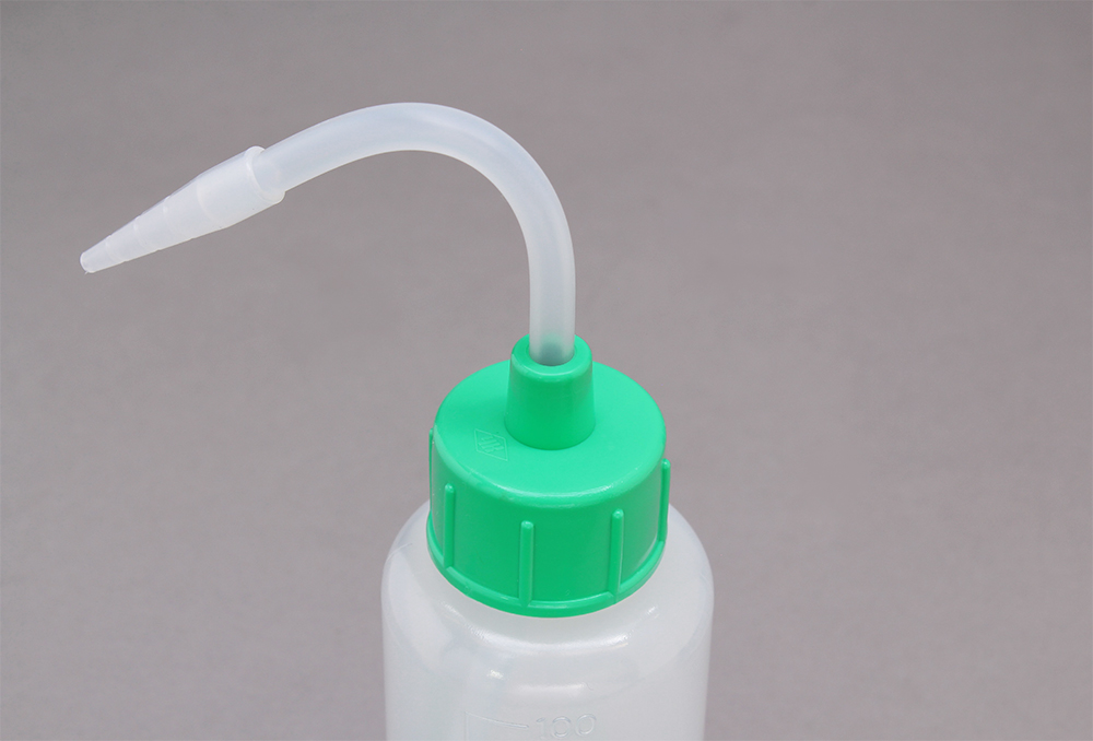 NT洗浄瓶 カラーキャップ 100mL ライトグリーン #5