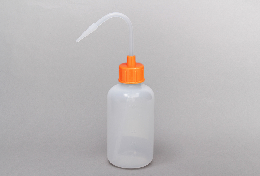 NT洗浄瓶 カラーキャップ 250mL オレンジイエロー #2