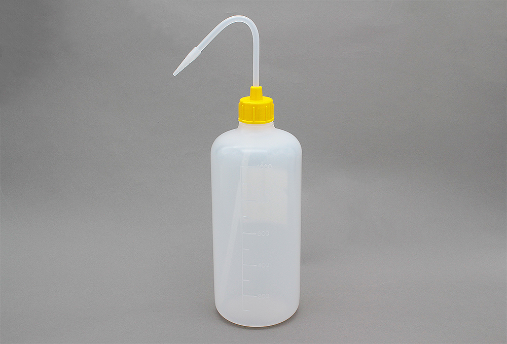 NT洗浄瓶 カラーキャップ 1000mL レモンイエロー #1