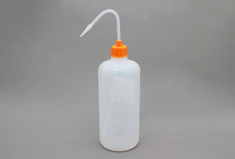 NT洗浄瓶 カラーキャップ 1000mL オレンジイエロー #2