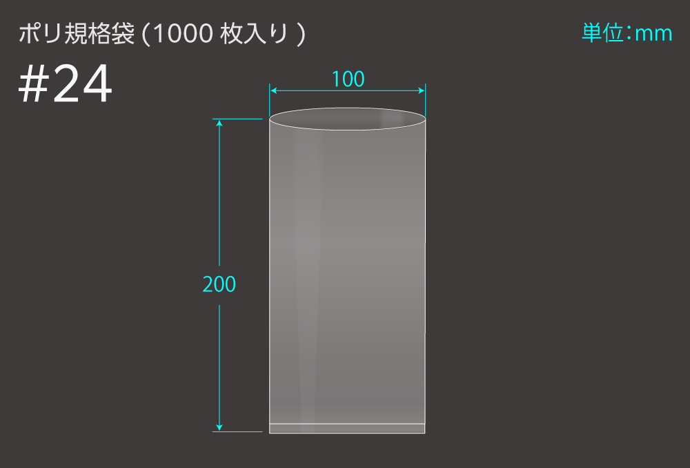 ポリ規格袋 ＃24 0.1×100×200mm （1000枚入)