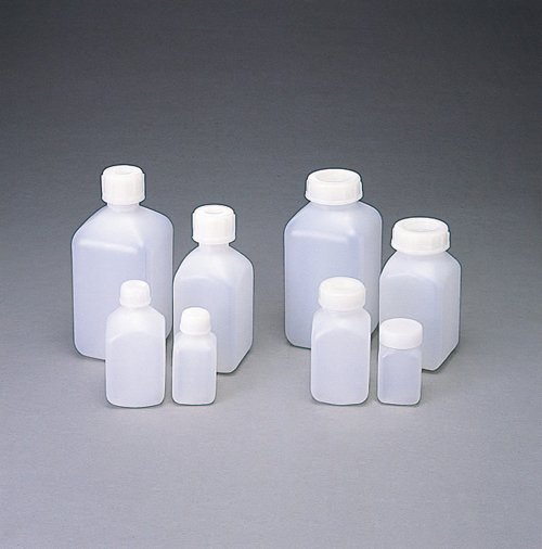 PE角型 細口瓶 100mL （200本入）滅菌済