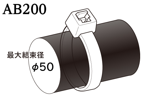 インシュロックタイ 標準グレード AB200 (100本入)
