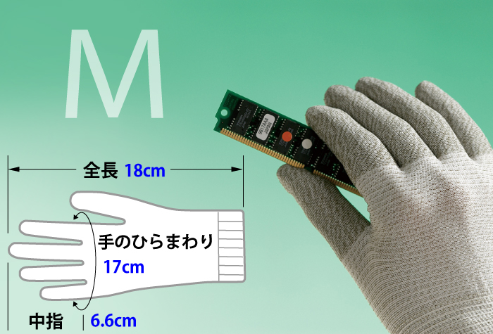 制電ラインフィット手袋 A0150 Mサイズ