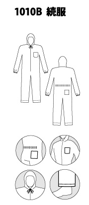 デュポンTM タイベック(R)防護服 (WORK1)1010続服 サイズ3L