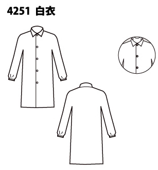 デュポンTM タイベック(R)防護服 (WORK1)4251白衣LL