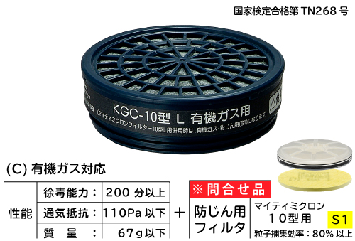 吸収缶 KGC-10型Lシリーズ 有機ガス用