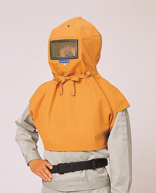 【受注停止】104-49201 エアーラインマスク(送気マスク) サカヰ式 (フードサンドブラスト頭巾) S1-Y型 興研 印刷