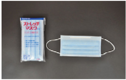 【受注停止】104-54904 ストレッチマスク H-FVタイプ(5枚入×8袋×8箱) クラレプラスチックス 印刷