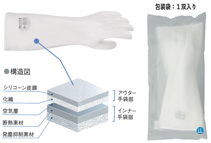 300℃対応クリーン用耐熱手袋 MT722-CP フリー - 5