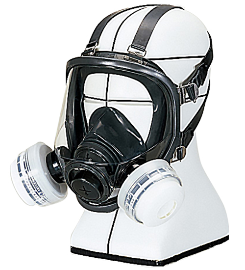 直結小型式防毒マスク GM165 シリコンゴム製 低濃度用（ガズ濃度0.1％以下）