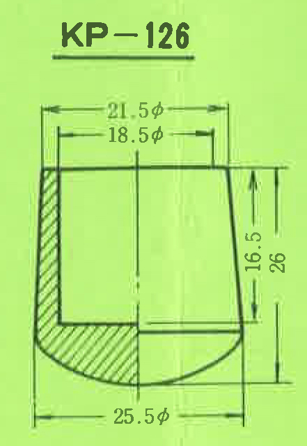 パイプ用ゴム脚 KP-126 25.5φ×18.5φ×26Hmm (10ヶ入)