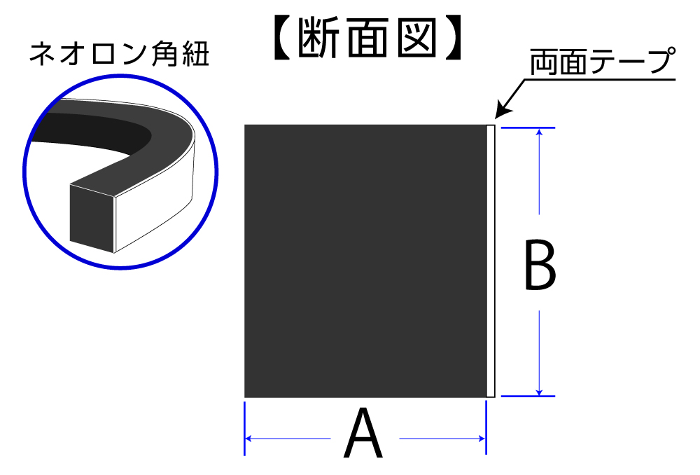 ネオロン(CRスポンジ)角紐 25mm×30mm 10m巻 両面テープ付 | コクゴeネット