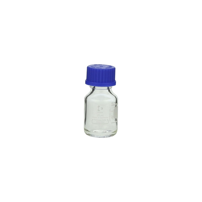 ねじ口瓶(デュラン) 青キャップ付 25mL (10本入) | コクゴeネット ねじ口瓶(デュラン) 青キャップ付 25mL (10本入) | コクゴeネット