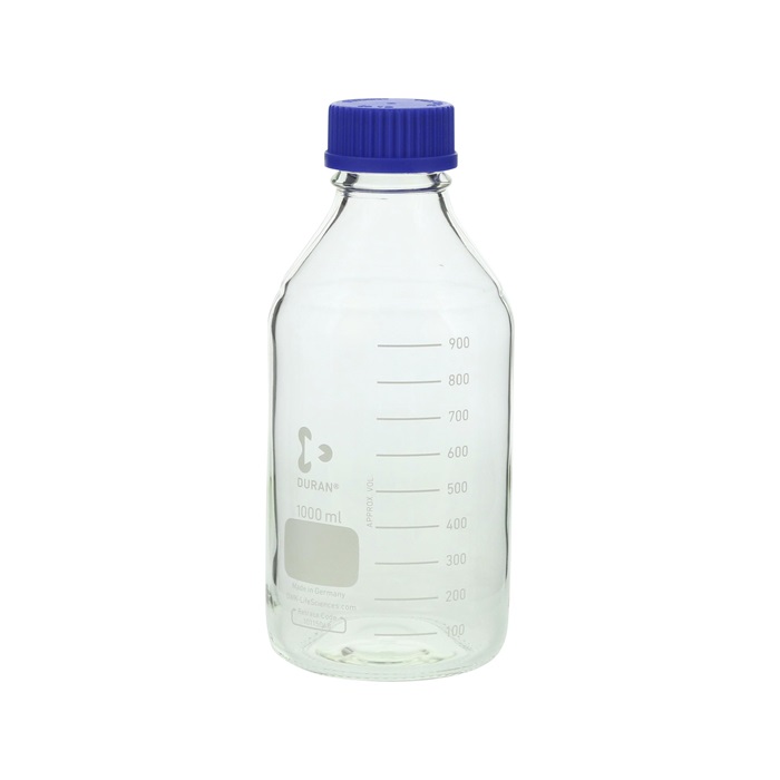 ねじ口瓶(デュラン) 青キャップ付 1000mL (10本入) | コクゴeネット
