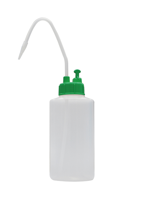 NT洗浄瓶 カラーキャップB型  500mL ライトグリーン #5