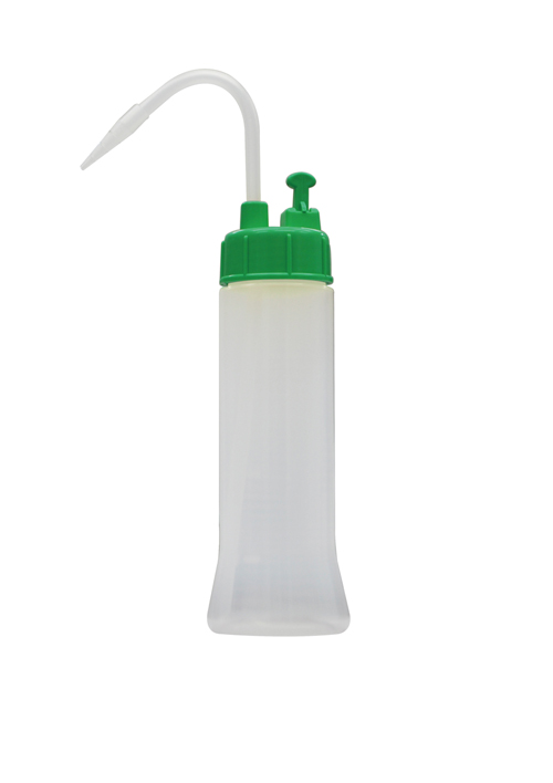 NT洗浄瓶 カラーキャップB型スリム 200mL ライトグリーン #5