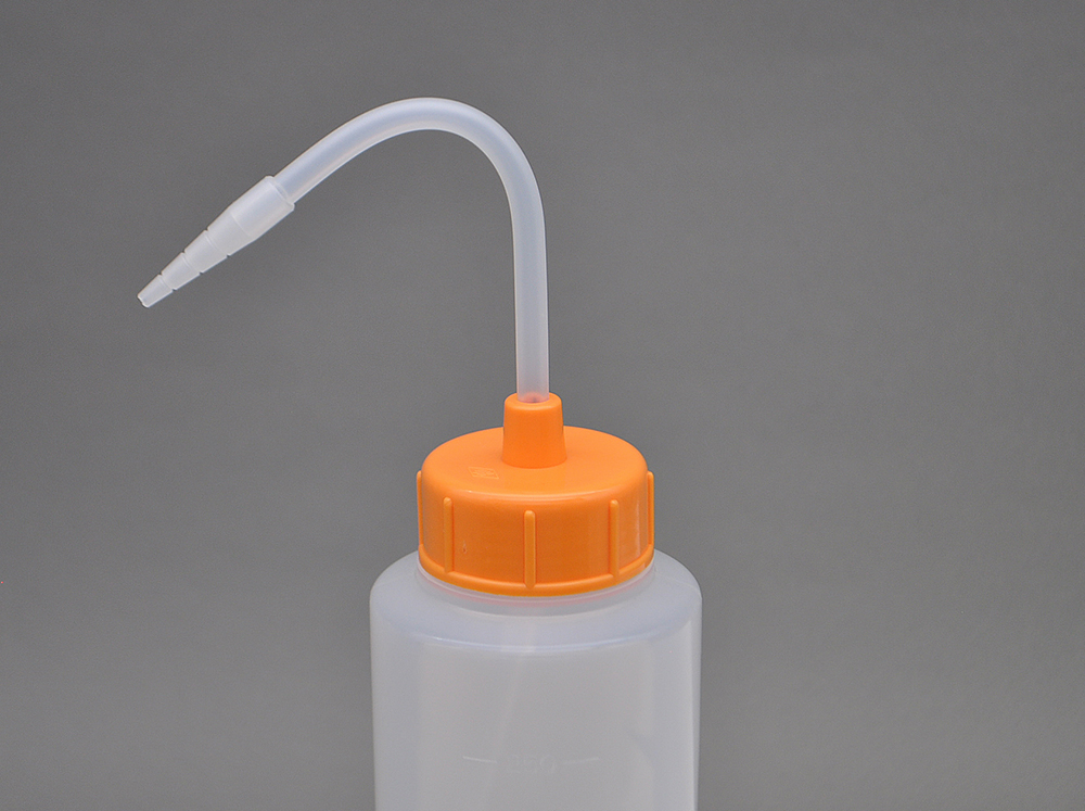 NT洗浄瓶 カラーキャップB-Ⅱ型 250mL オレンジイエロー #2