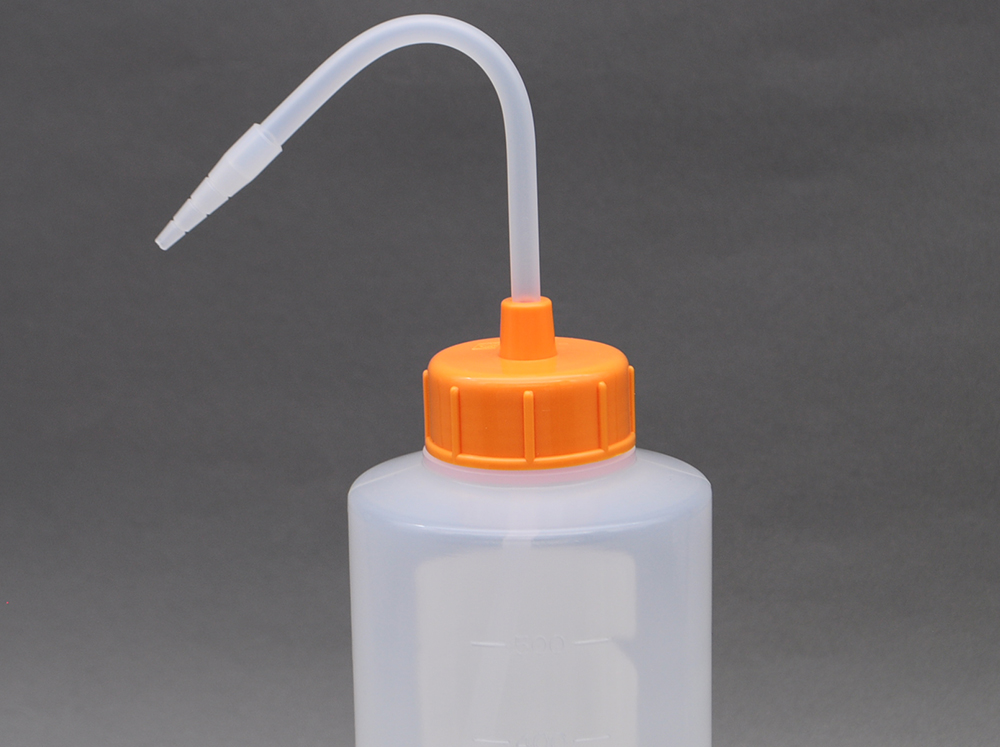 NT洗浄瓶 カラーキャップB-Ⅱ型 500mL オレンジイエロー #2