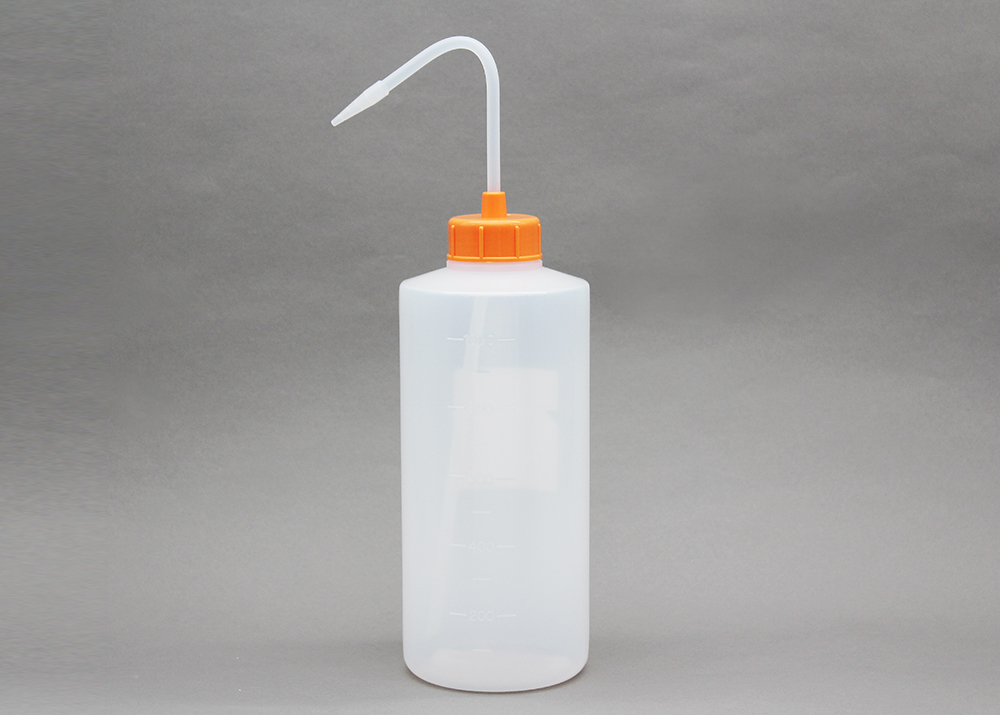 NT洗浄瓶 カラーキャップB-Ⅱ型 1000mL オレンジイエロー #2