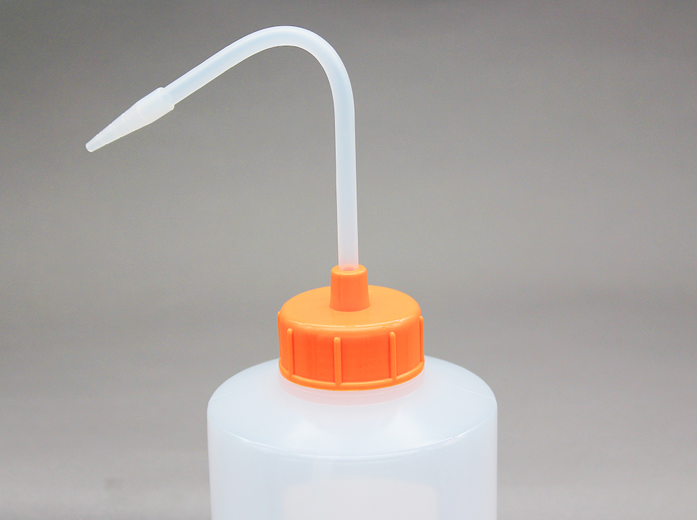 NT洗浄瓶 カラーキャップB-Ⅱ型 1000mL オレンジイエロー #2