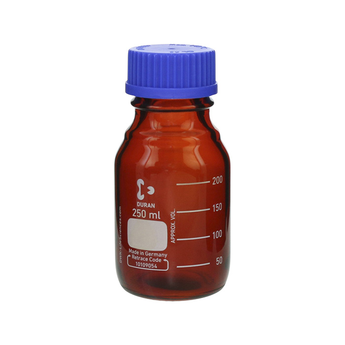 シルバーピーチ 〔柴田科学〕ねじ口びん(メジュームびん) 茶褐色 青キャップ付 250mL〔10個〕 017210-250A プレミアムボトル(メジュームびん) 白キャップ付 250mL 017260-250A