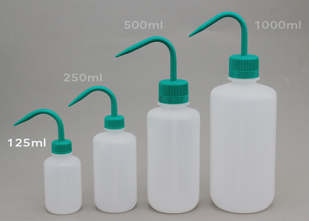 細口洗浄瓶（LDPE） 蓋（PP） 125ml 緑