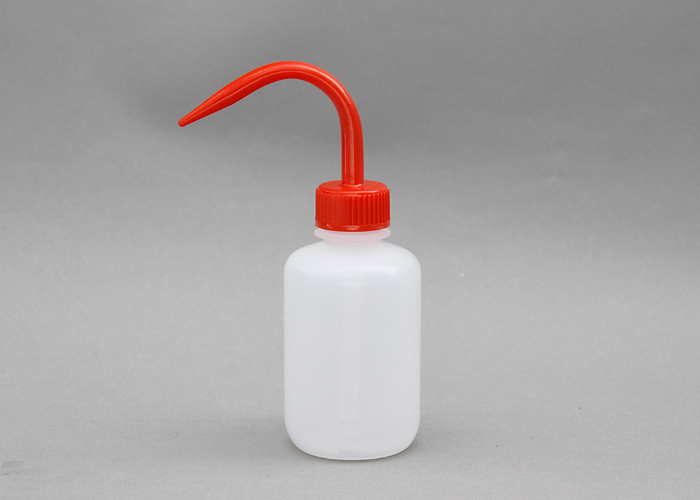 細口洗浄瓶（LDPE） 蓋（PP） 125ml 赤