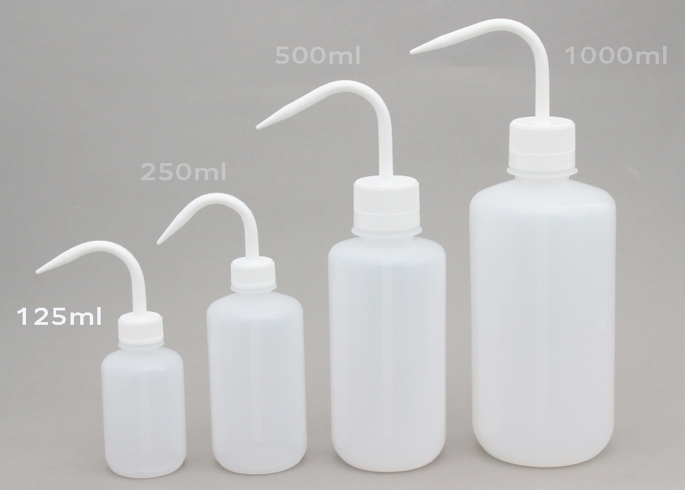 細口洗浄瓶（LDPE） 蓋（PP） 125ml 白
