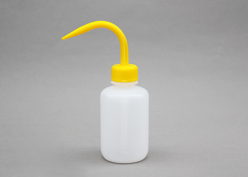 細口洗浄瓶（LDPE） 蓋（PP） 125ml 黄