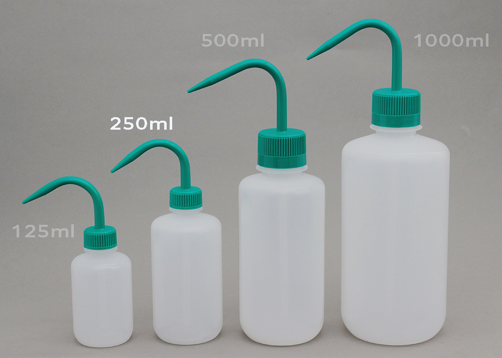 細口洗浄瓶（LDPE） 蓋（PP） 250ml 緑