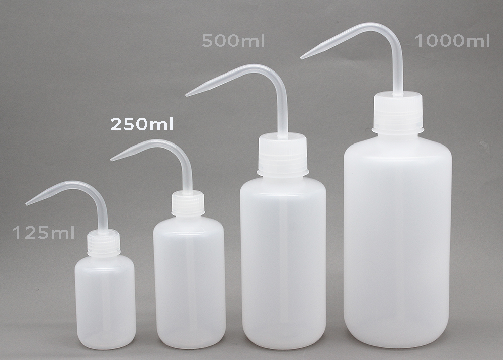 細口洗浄瓶（LDPE） 蓋（PP） 250ml 無着色