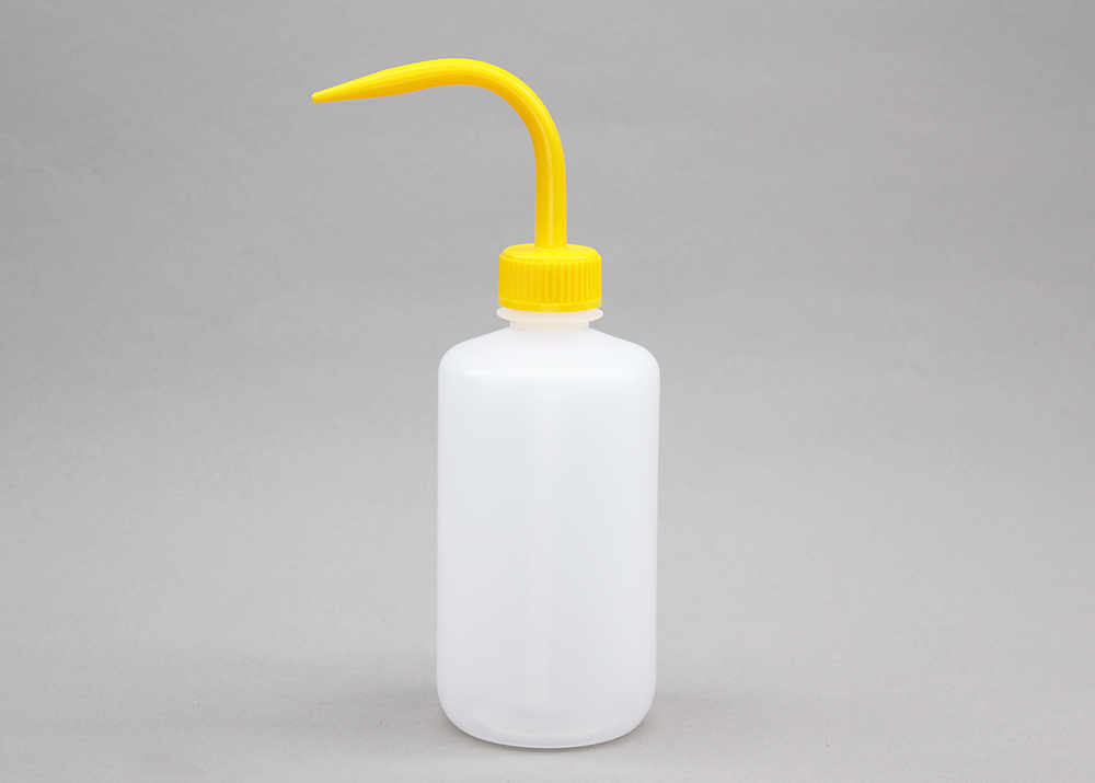 細口洗浄瓶（LDPE） 蓋（PP） 250ml 黄