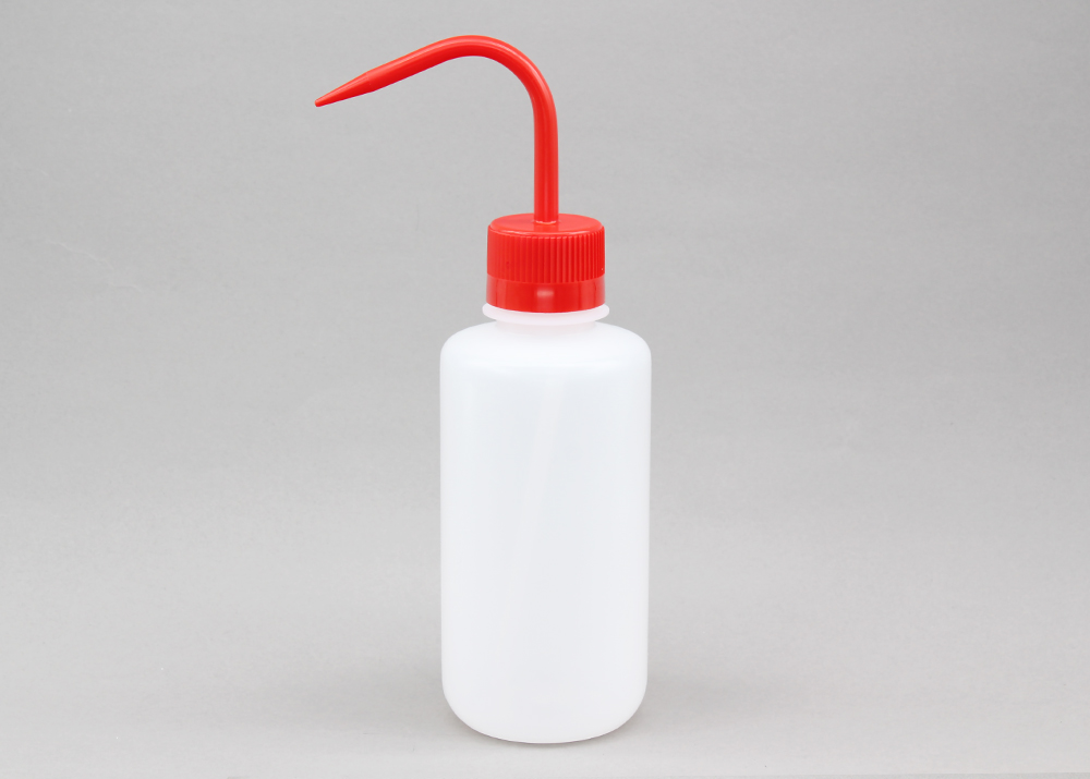 細口洗浄瓶（LDPE） 蓋（PP） 500ml 赤
