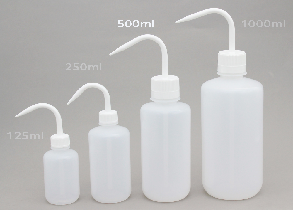 細口洗浄瓶（LDPE） 蓋（PP） 500ml 白
