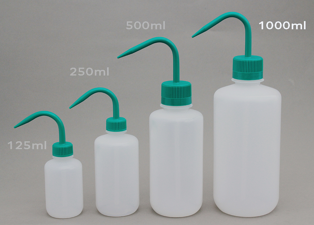 細口洗浄瓶（LDPE） 蓋（PP） 1000ml 緑