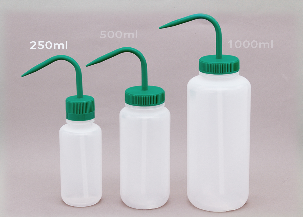 広口洗浄瓶（LDPE） 蓋（PP） 250ml 緑