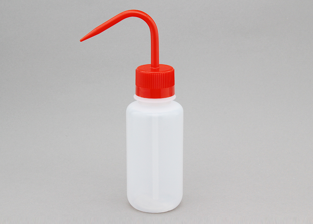 広口洗浄瓶（LDPE） 蓋（PP） 250ml 赤