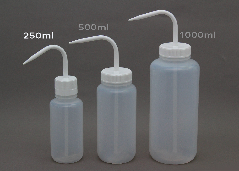 広口洗浄瓶（LDPE） 蓋（PP） 250ml 白