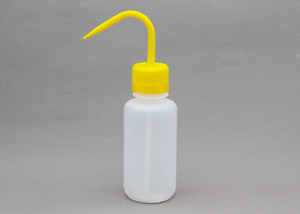 広口洗浄瓶（LDPE） 蓋（PP） 250ml 黄