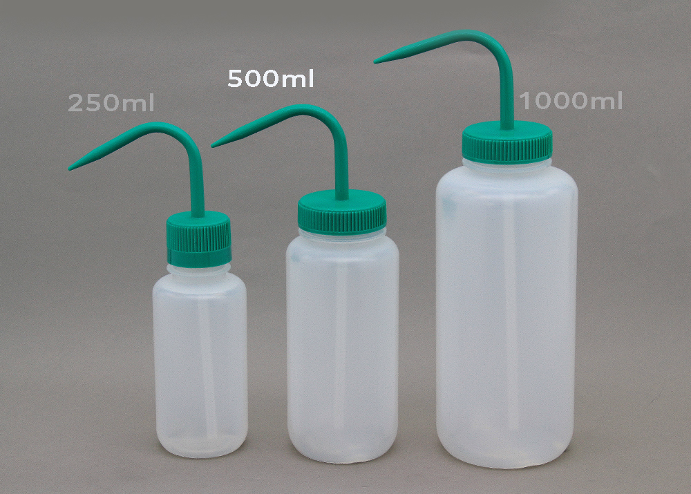広口洗浄瓶（LDPE） 蓋（PP） 500ml 緑