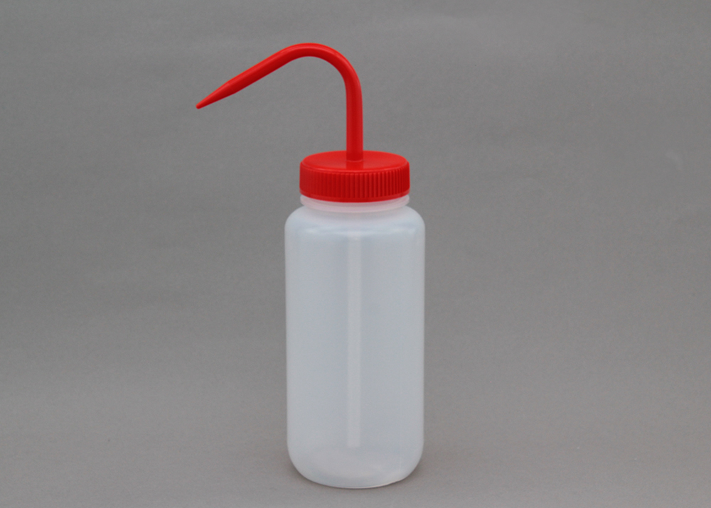 広口洗浄瓶（LDPE） 蓋（PP） 500ml 赤