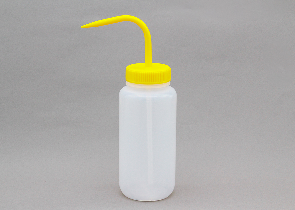 広口洗浄瓶（LDPE） 蓋（PP） 500ml 黄