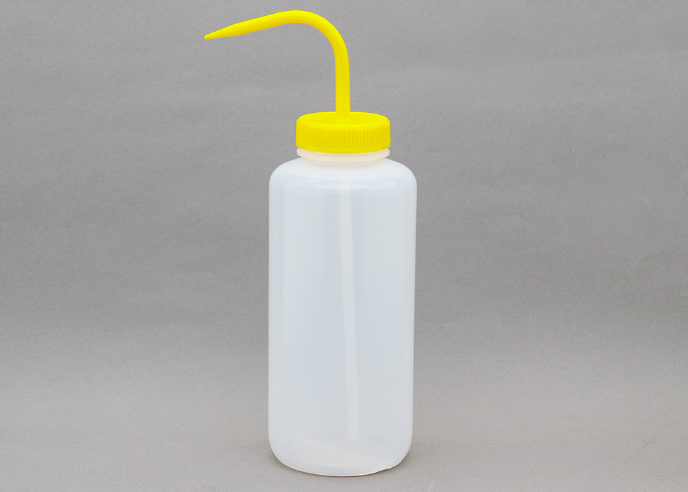 広口洗浄瓶（LDPE） 蓋（PP） 1000ml 黄