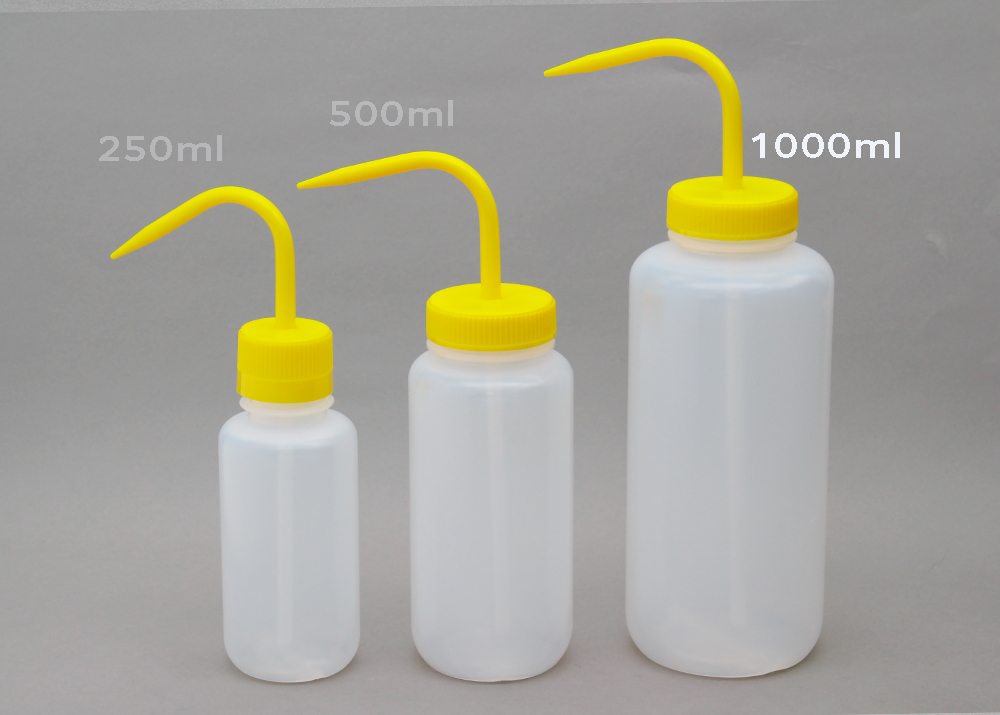 広口洗浄瓶（LDPE） 蓋（PP） 1000ml 黄